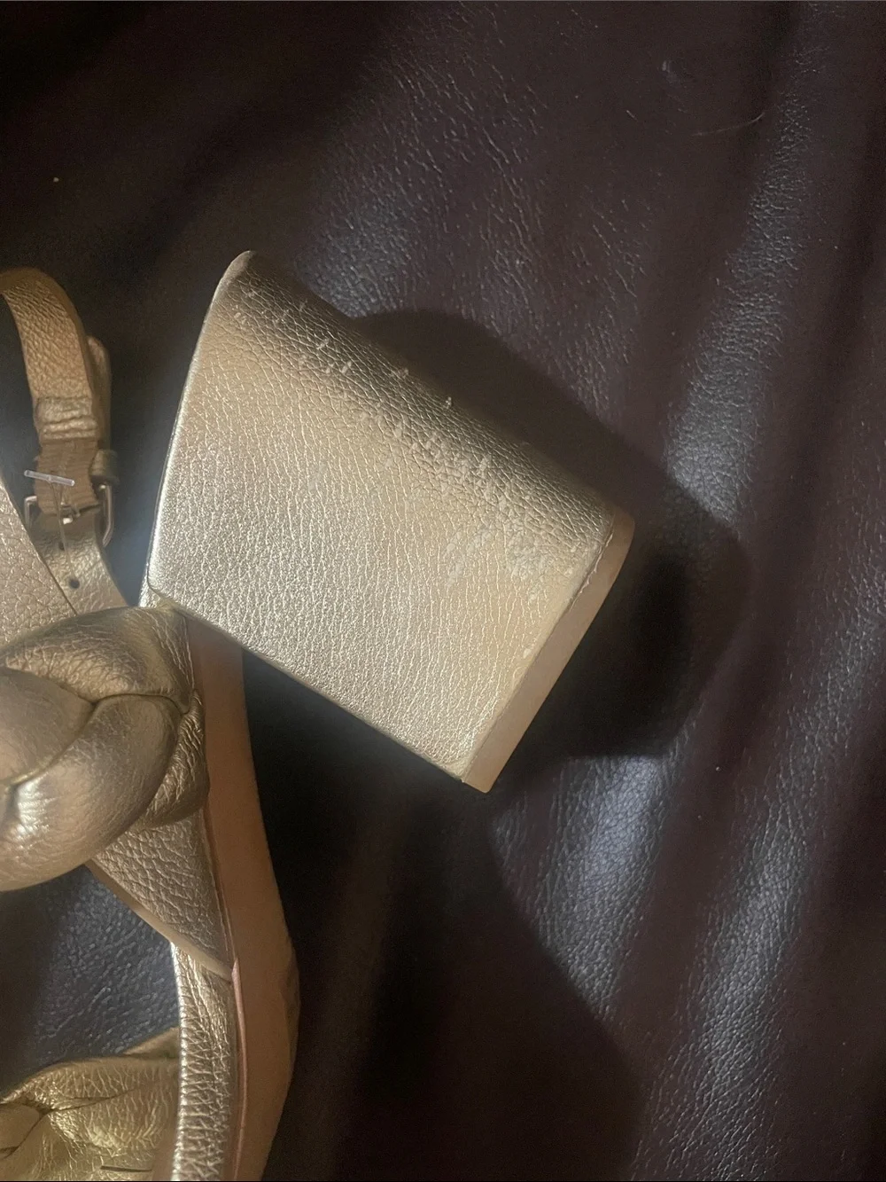 Rebecca Minkoff Metallic Gold Braided Slingback Sandals